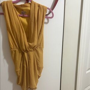 Yellow Sleeveless Draped Top ASOS
